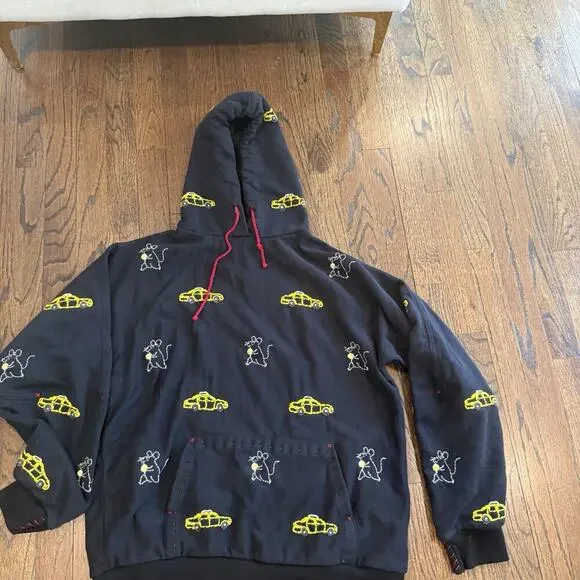 ONE432 HOODIE 33 Rat Race Hand Stich Handmade Streetwear Size Large 1908 - Picture 2 of 13